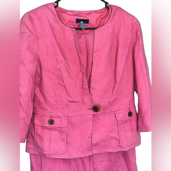 J. Crew Vintage Linen Dress and Blazer Single Button Academia Office Size 6 - Picture 2 of 13